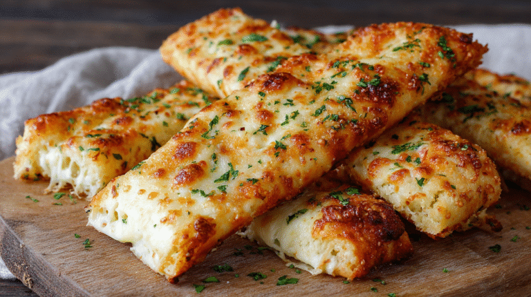 Easy Keto Cheesy Garlic Breadsticks (Just 4 Ingredients) hero shot