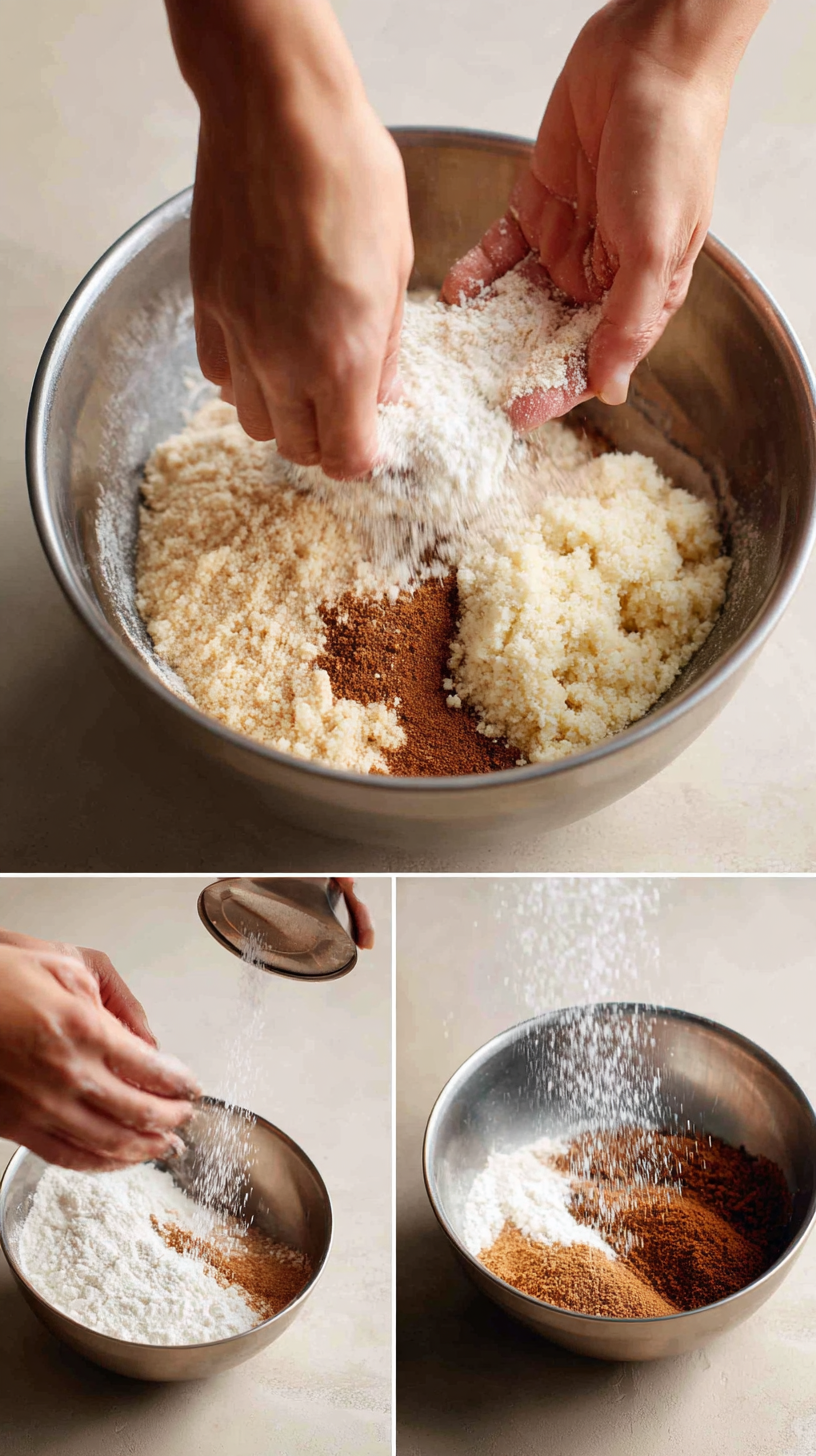 Preparing keto churro donut step by step cooking process
