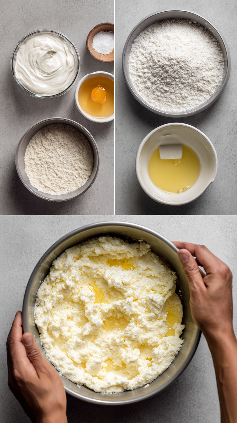 Preparing Mini Protein Keto Cottage Cheese Cheesecake step by step cooking process