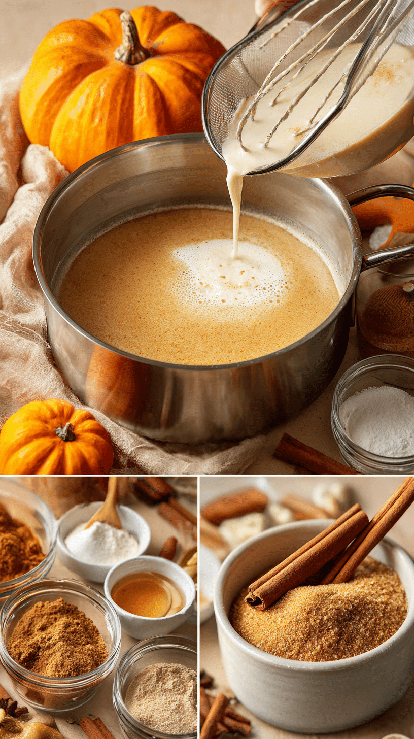 Preparing Pumpkin White Hot Chocolate step by step cooking process