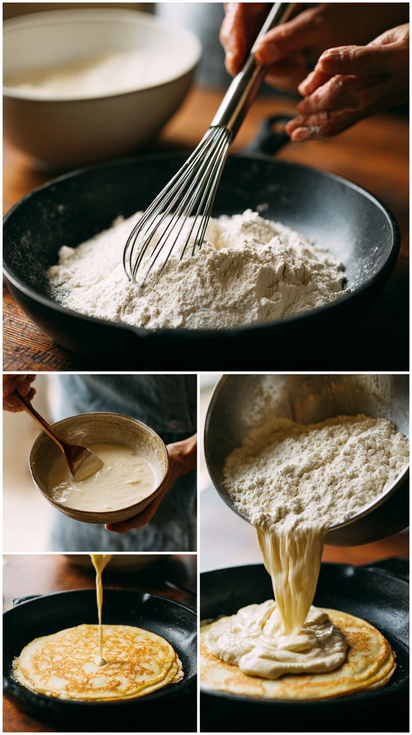 Preparing Savory Pancake Tacos Recipe step by step cooking process
