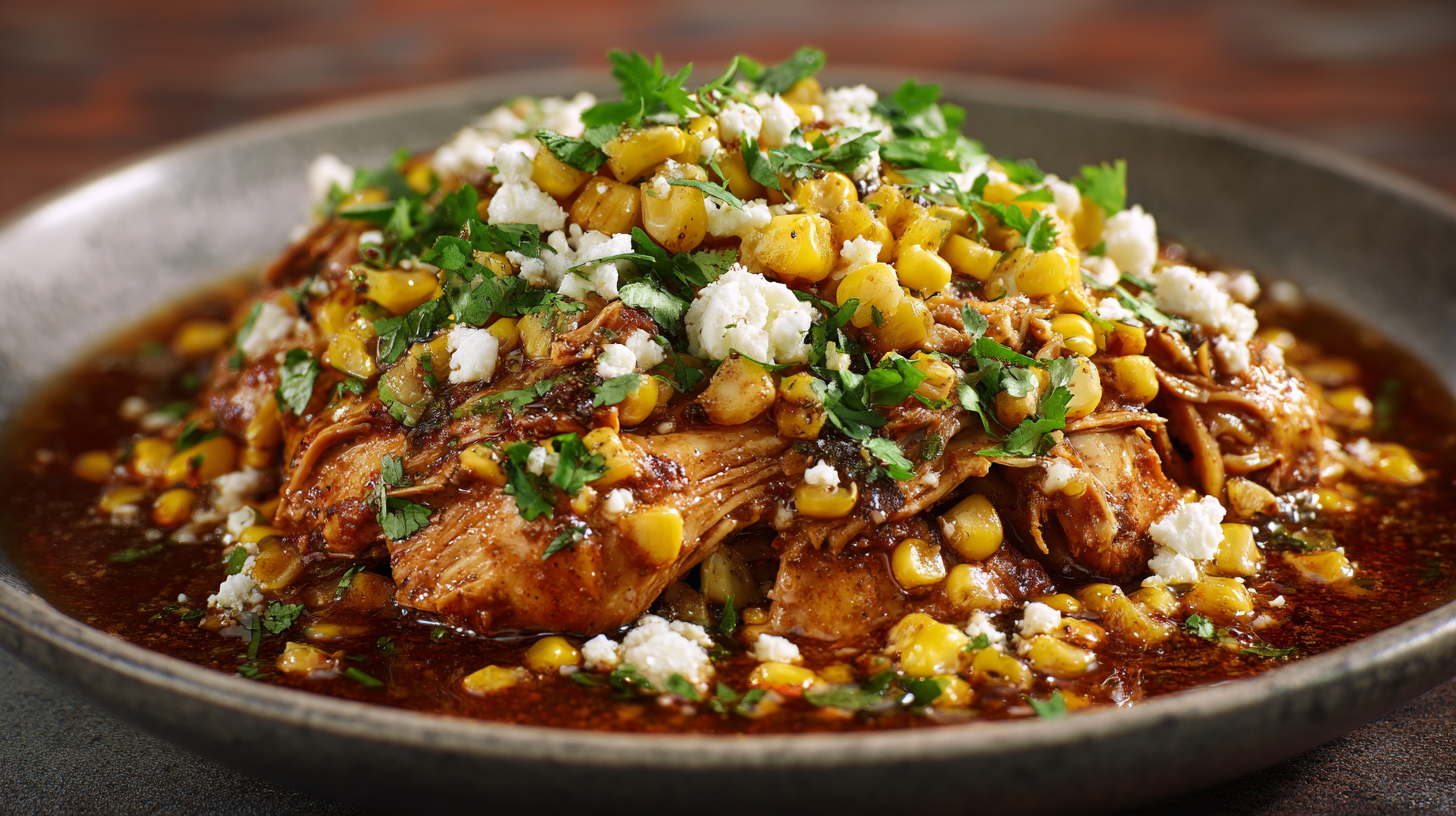 Slow Cooker Street Corn Chicken hero shot