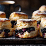 Blueberry Biscuits hero shot with fluffy and buttery texture