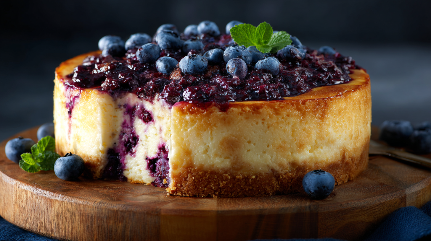 Blueberry Cottage Cheese Cake hero shot
