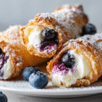 Crispy Keto Blueberry Cream Cheese Roll Ups hero shot
