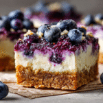 Irresistible Keto Blueberry Cheesecake Bars hero shot