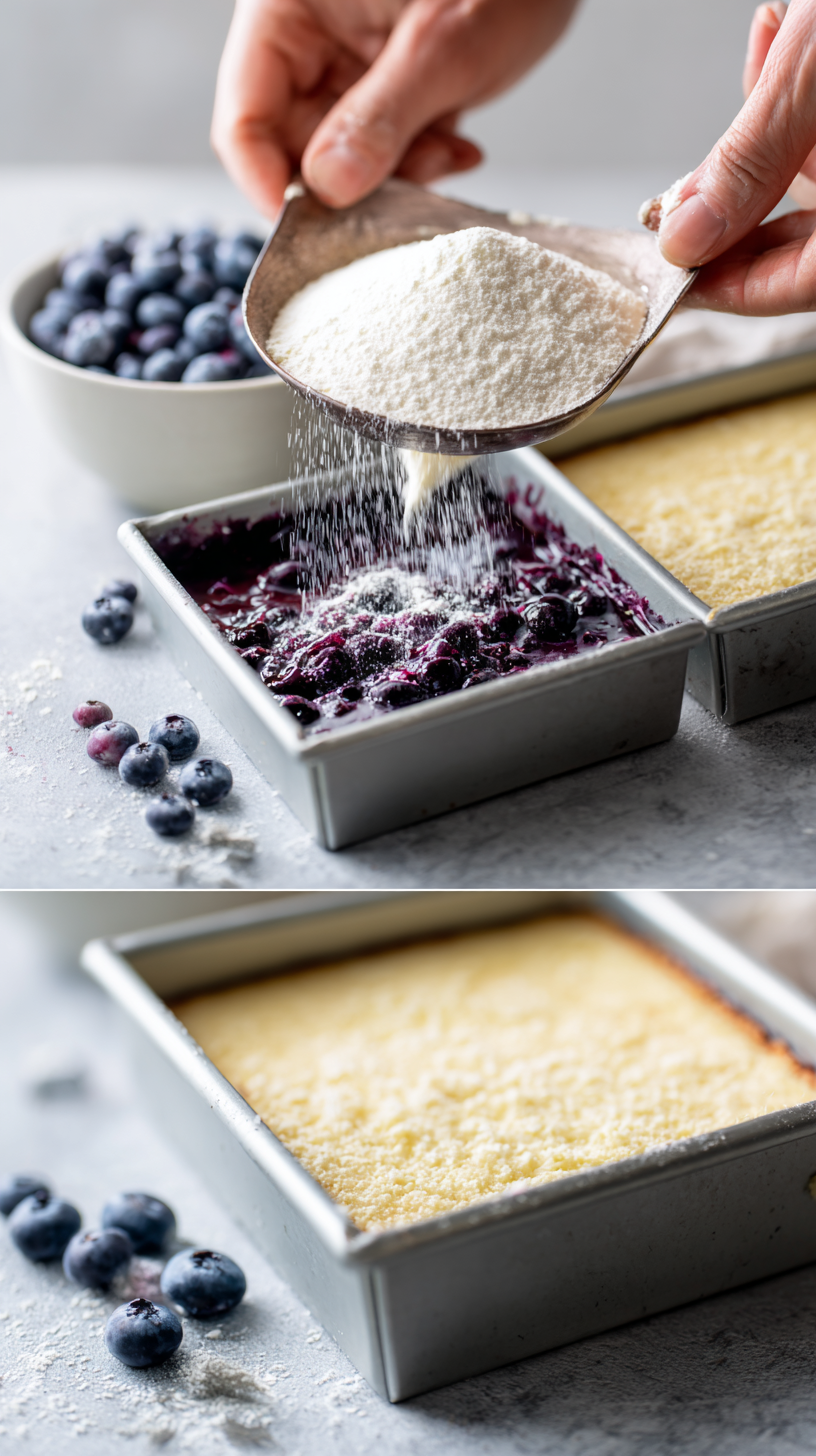 Preparing Irresistible Keto Blueberry Cheesecake Bars step by step cooking process