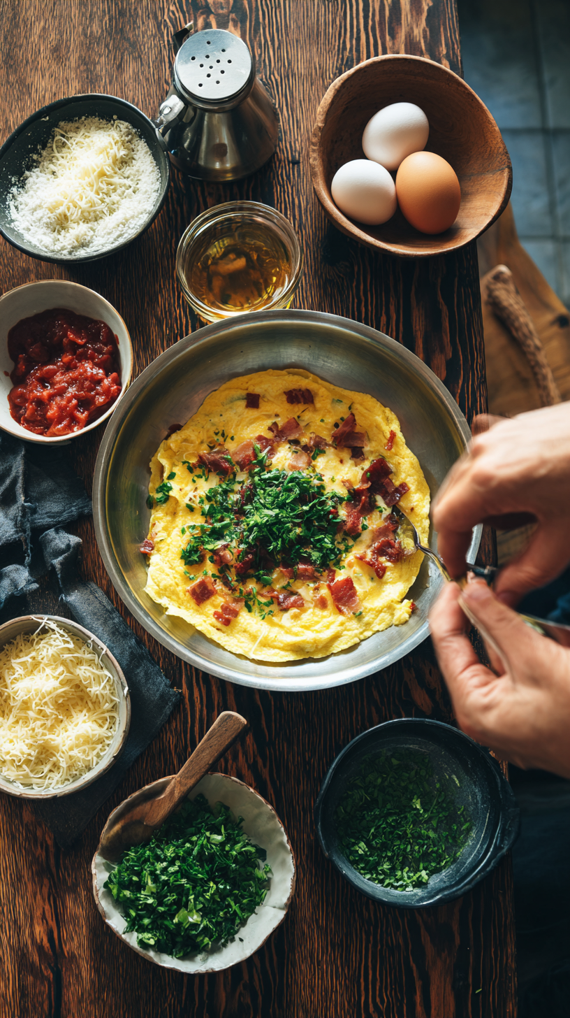 Preparing Keto Breakfast Burrito step by step cooking process