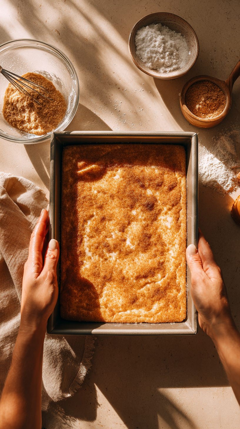 Preparing Keto Churro Cheesecake Bars step by step cooking process