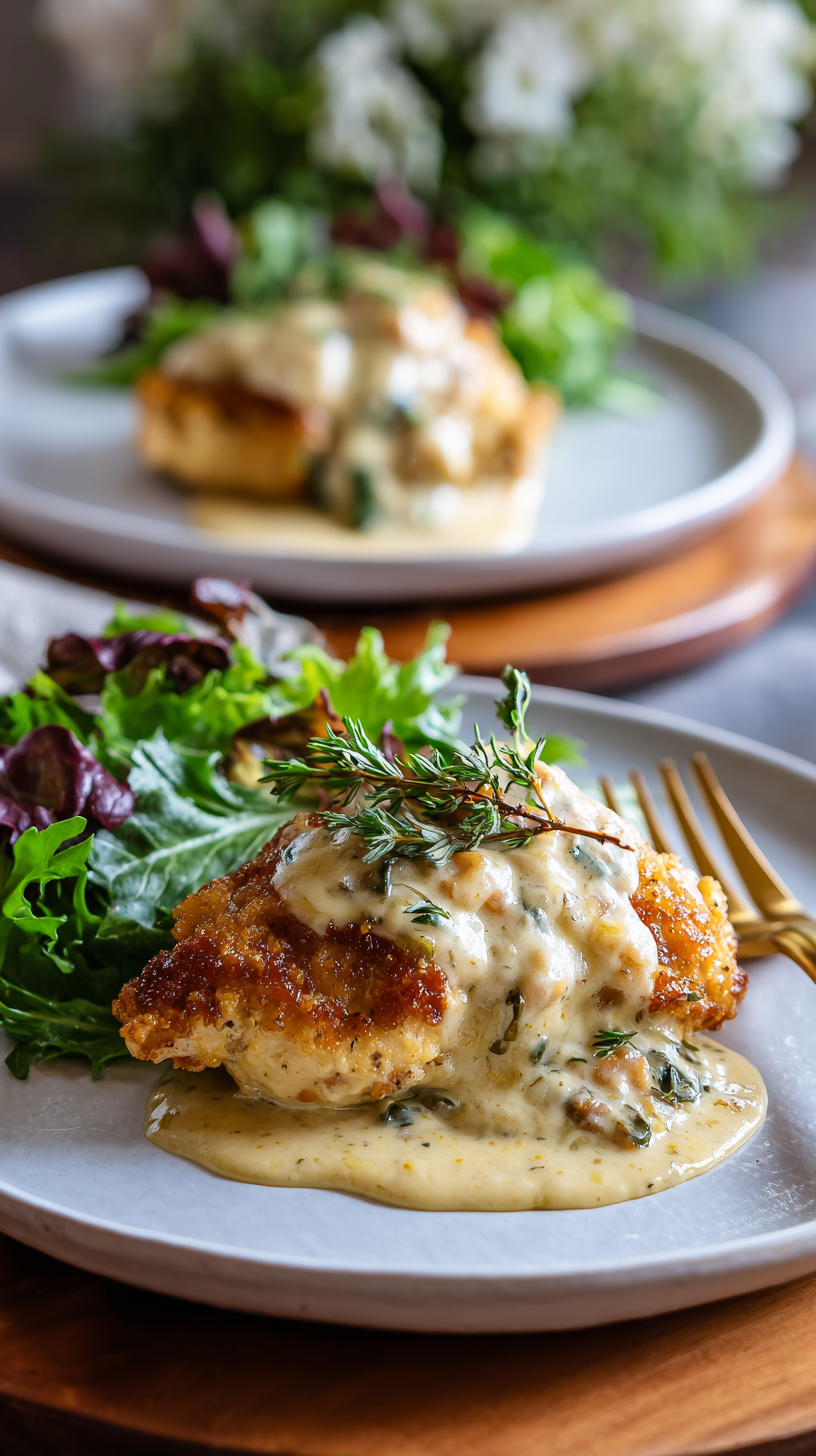 Keto Crack Chicken being served on beautiful dinnerware