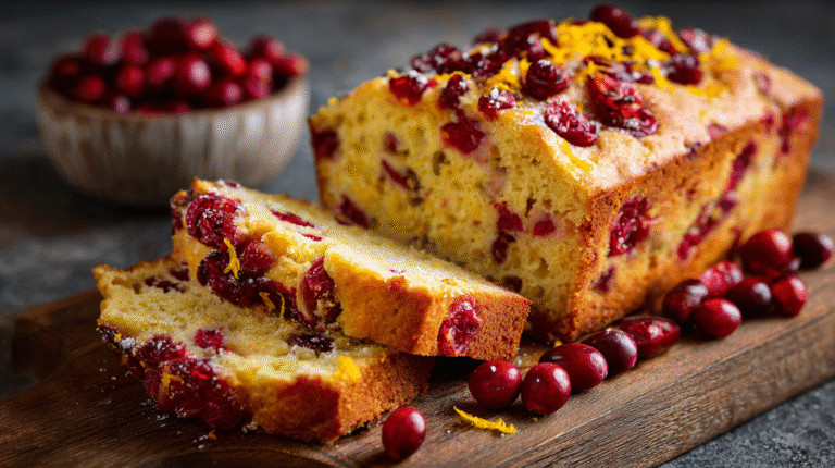 Hero shot of Keto Cranberry Orange Bread