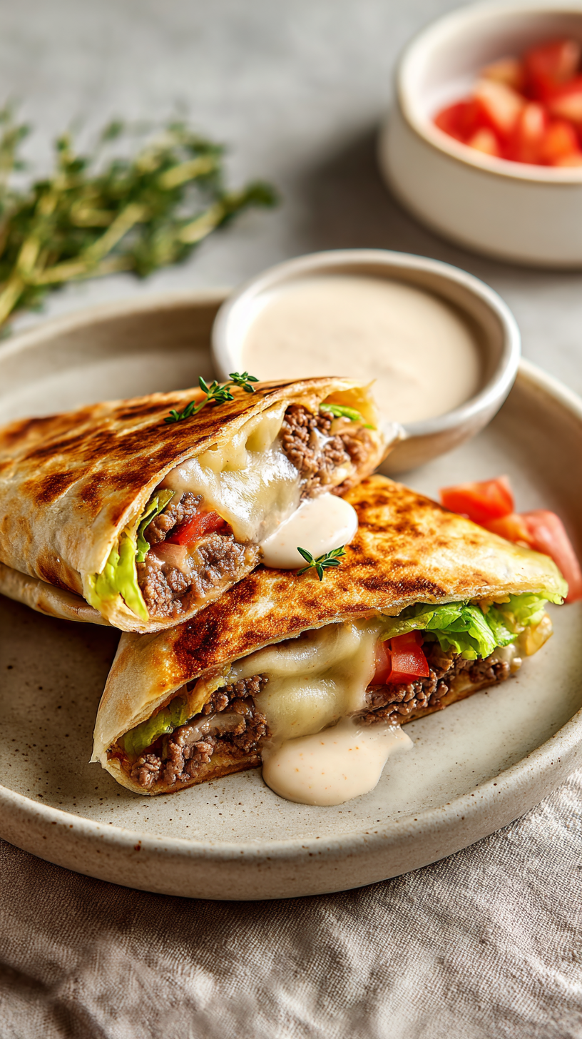 Keto Crunchwraps being served on beautiful dinnerware