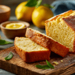 Hero shot of Keto Dessert Lemon Bread with golden crust and lemon zest garnish