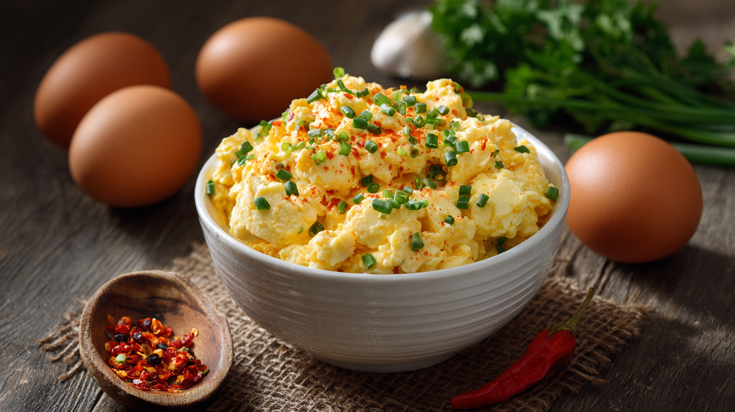 Keto Deviled Egg Salad hero shot of the finished dish