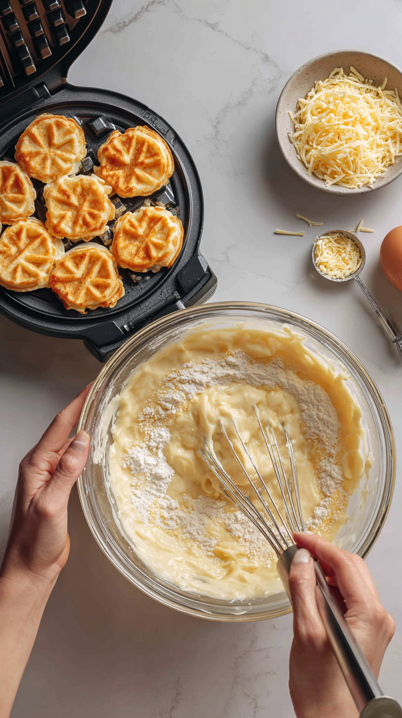 Preparing Keto Donut Chaffles step by step cooking process