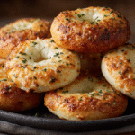 Keto Garlic Parmesan Bagels hero shot