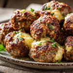 Keto Jumbo Cheese Stuffed Meatballs hero shot