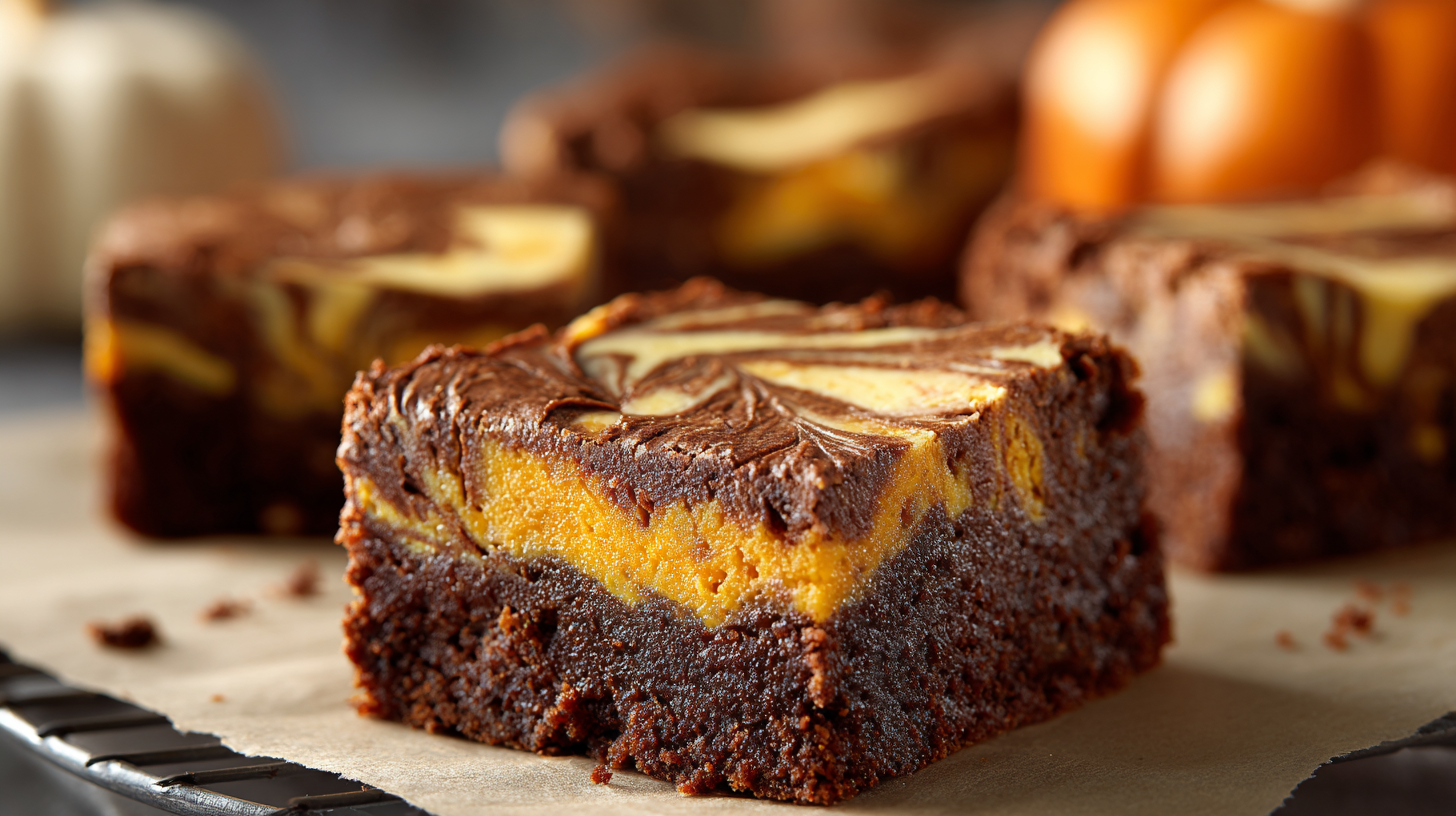 Keto Pumpkin Cheesecake Brownies hero shot