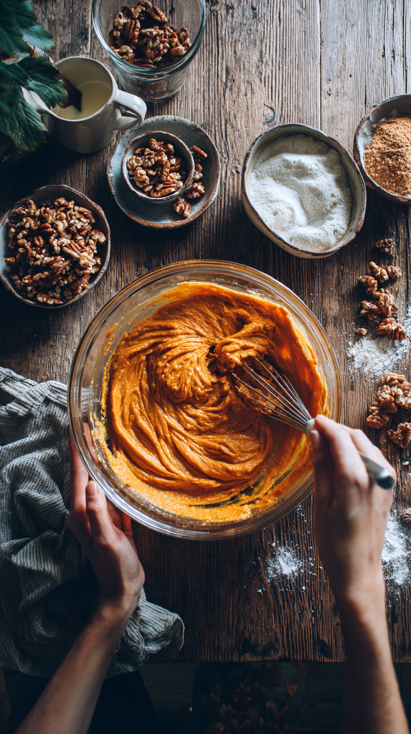 Preparing Keto Pumpkin Crisp step by step cooking process