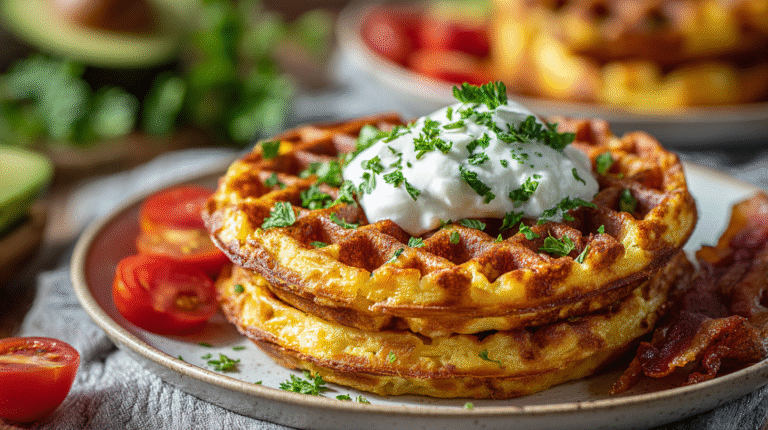 Low Carb Chaffle hero shot of finished dish