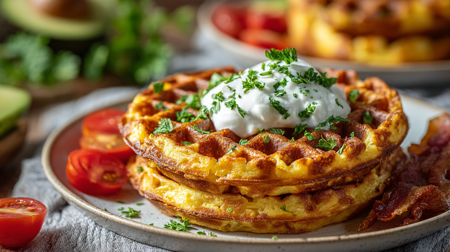 Low Carb Chaffle hero shot of finished dish