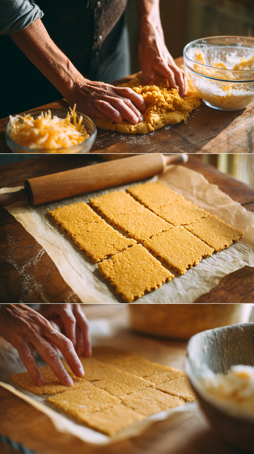 Preparing Low Carb Keto Crackers step by step cooking process