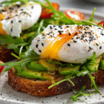 Poached Egg & Arugula Salad With Avocado Toast hero shot