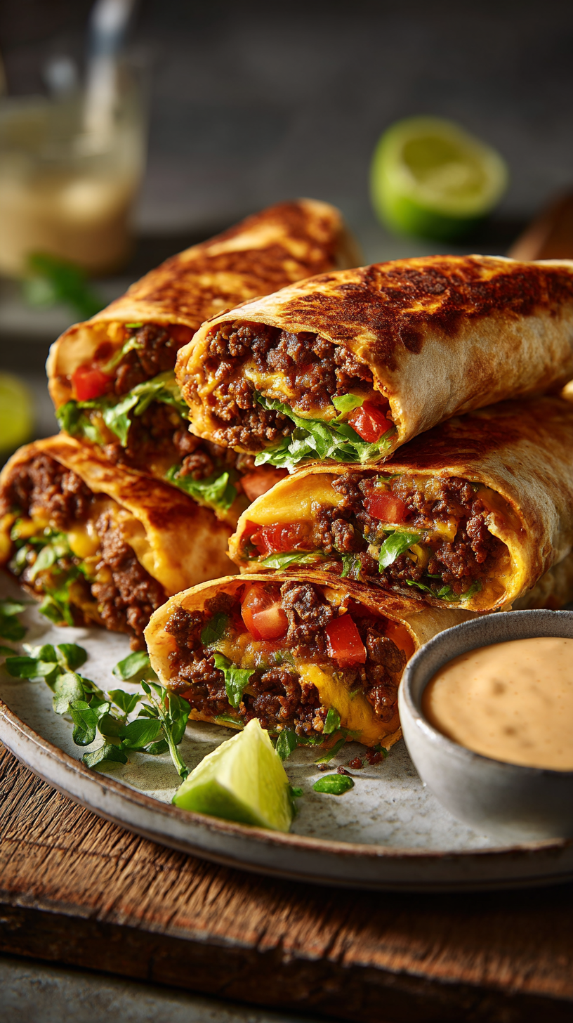 Spicy Grilled Keto Crunchwraps being served on beautiful dinnerware