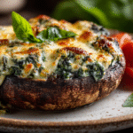 Spinach and Cheese Stuffed Portobello Mushroom hero shot