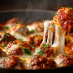 Super Cheesy Pizzeria Style Keto Meatballs hero shot