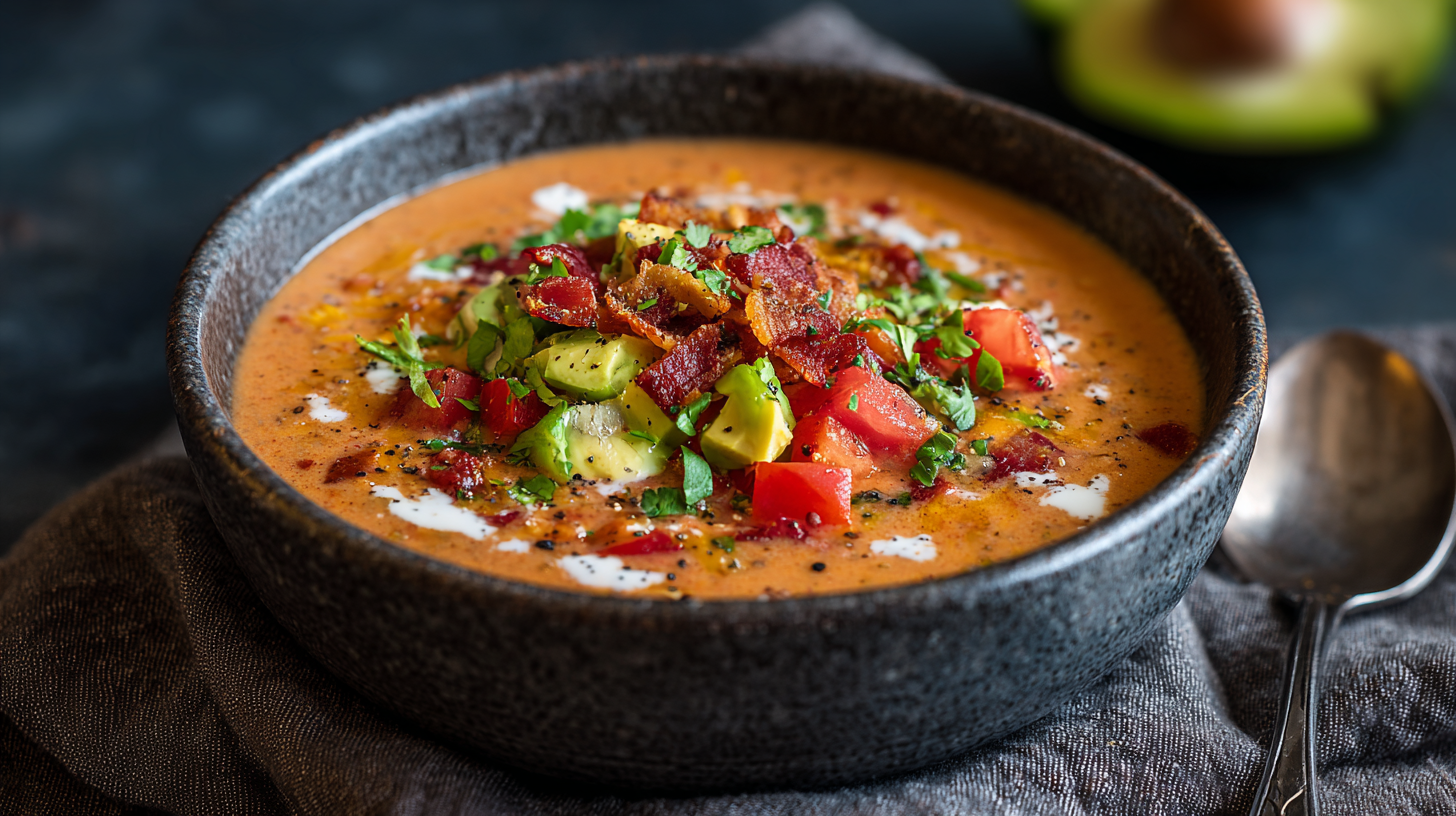 Tasty Queso Keto Taco Soup hero shot