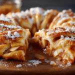 Apple Kringle hero shot with golden crust and apple filling