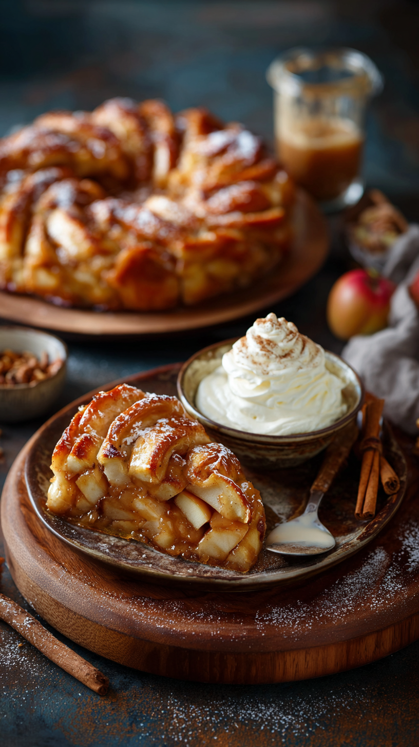 Apple Kringle being served on beautiful dinnerware
