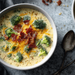 Broccoli Cheddar Soup (Keto) hero shot of the finished dish