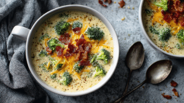 Broccoli Cheddar Soup (Keto) hero shot of the finished dish