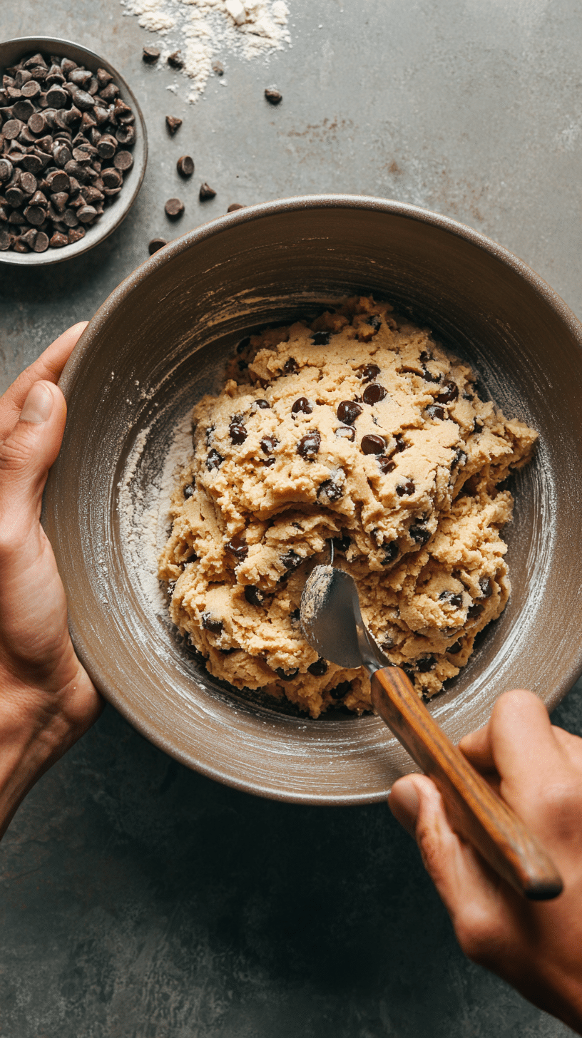 Preparing Chocolate Chip Cookies step by step cooking process