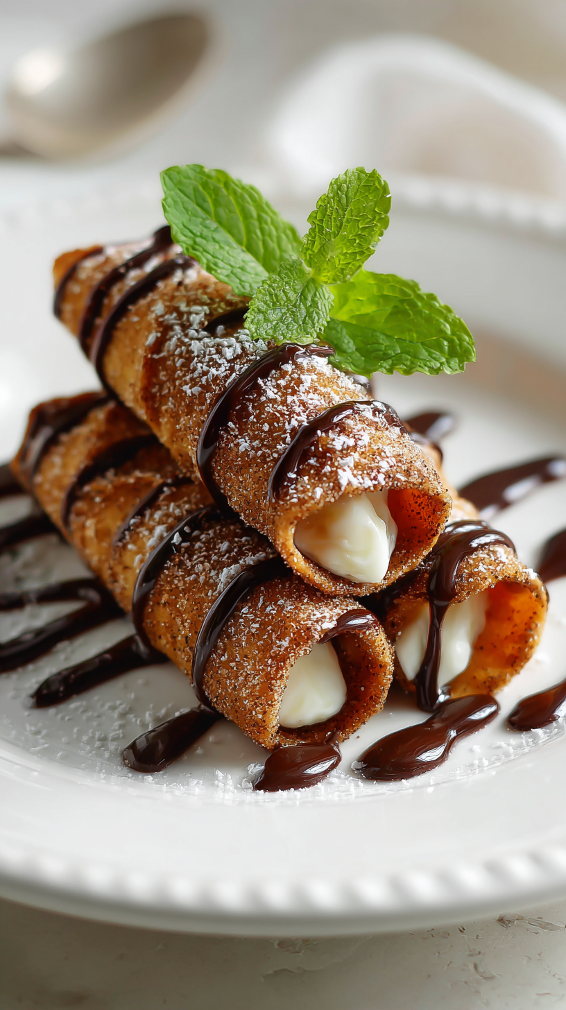 Cinnamon “Churro” Cream Cheese Roll-Ups (Keto) being served on beautiful dinnerware
