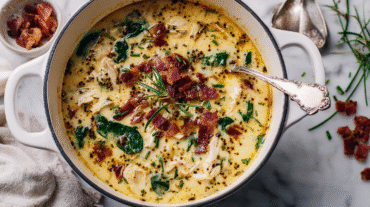 Crack Chicken Soup (Keto) hero shot of the finished dish