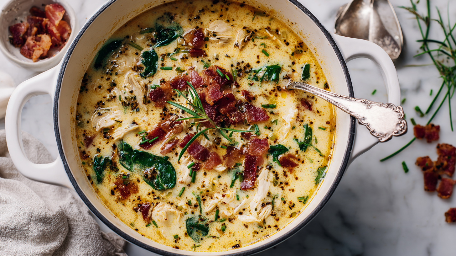 Crack Chicken Soup (Keto) hero shot of the finished dish