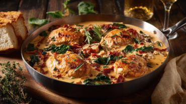 Creamy Tuscan Chicken (“Marry Me Chicken”) hero shot of the finished dish