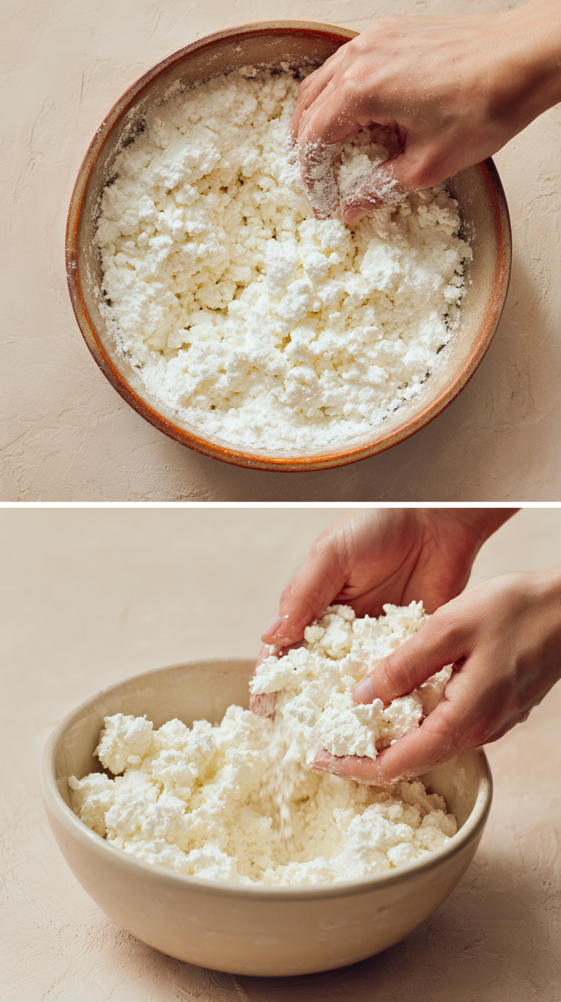 Preparing High-Protein Cottage Cheese Chips step by step cooking process