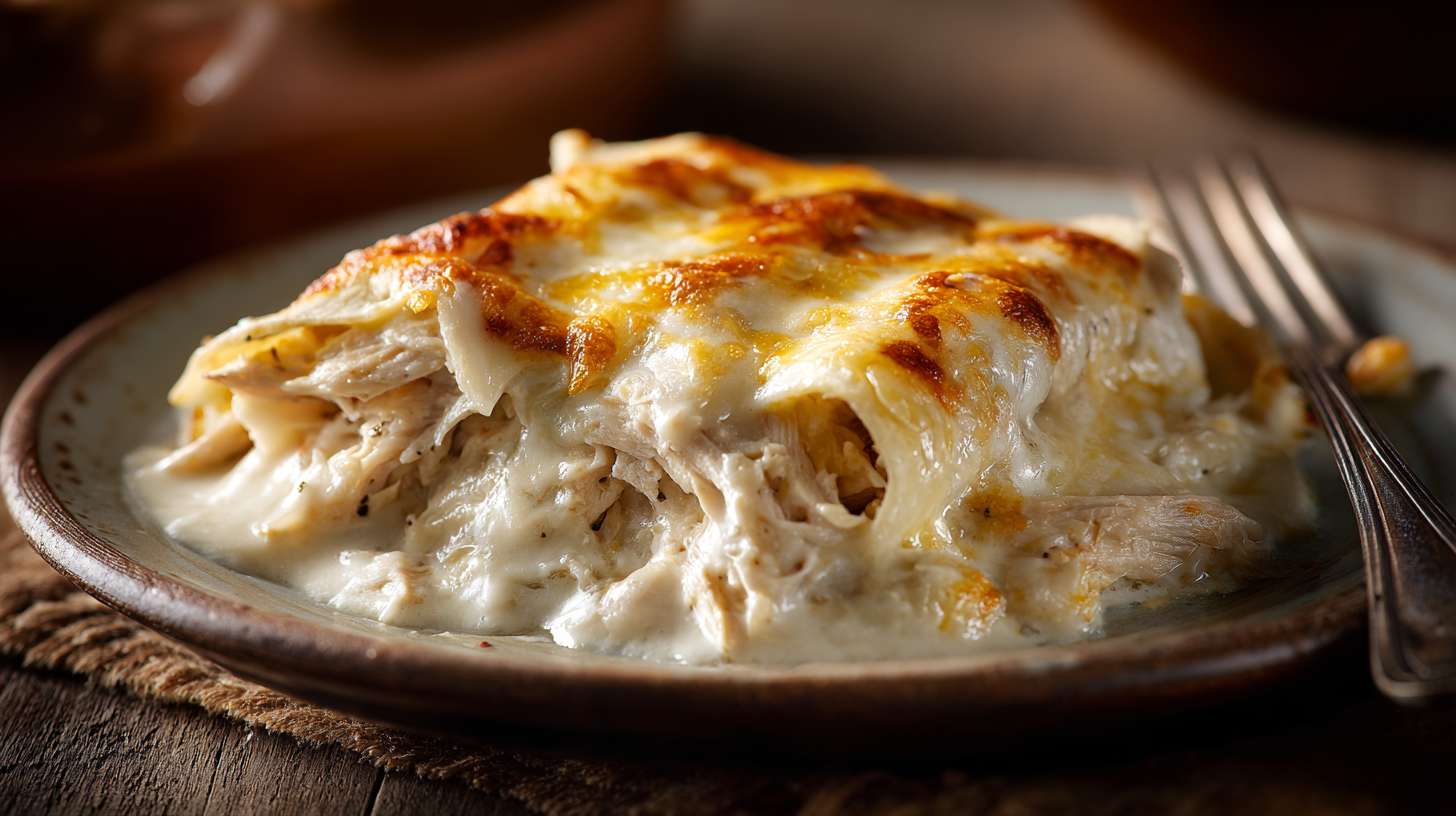 Low-Carb White Chicken Enchiladas hero shot