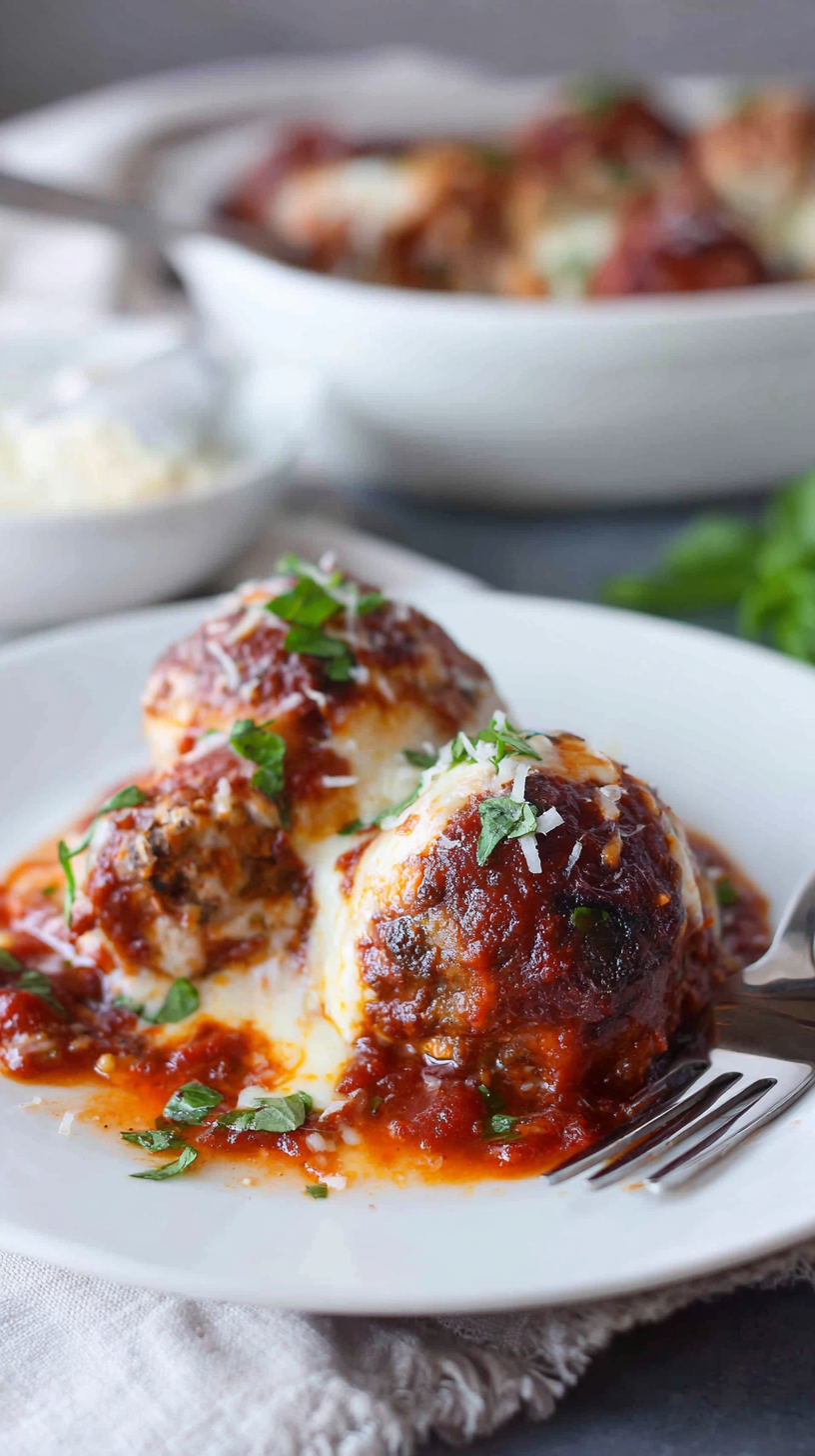 Preparing Meatball Parmesan Casserole (Keto) step by step cooking process