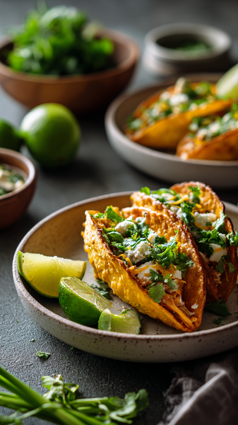 Naked Chicken Chalupa (Keto) being served on beautiful dinnerware