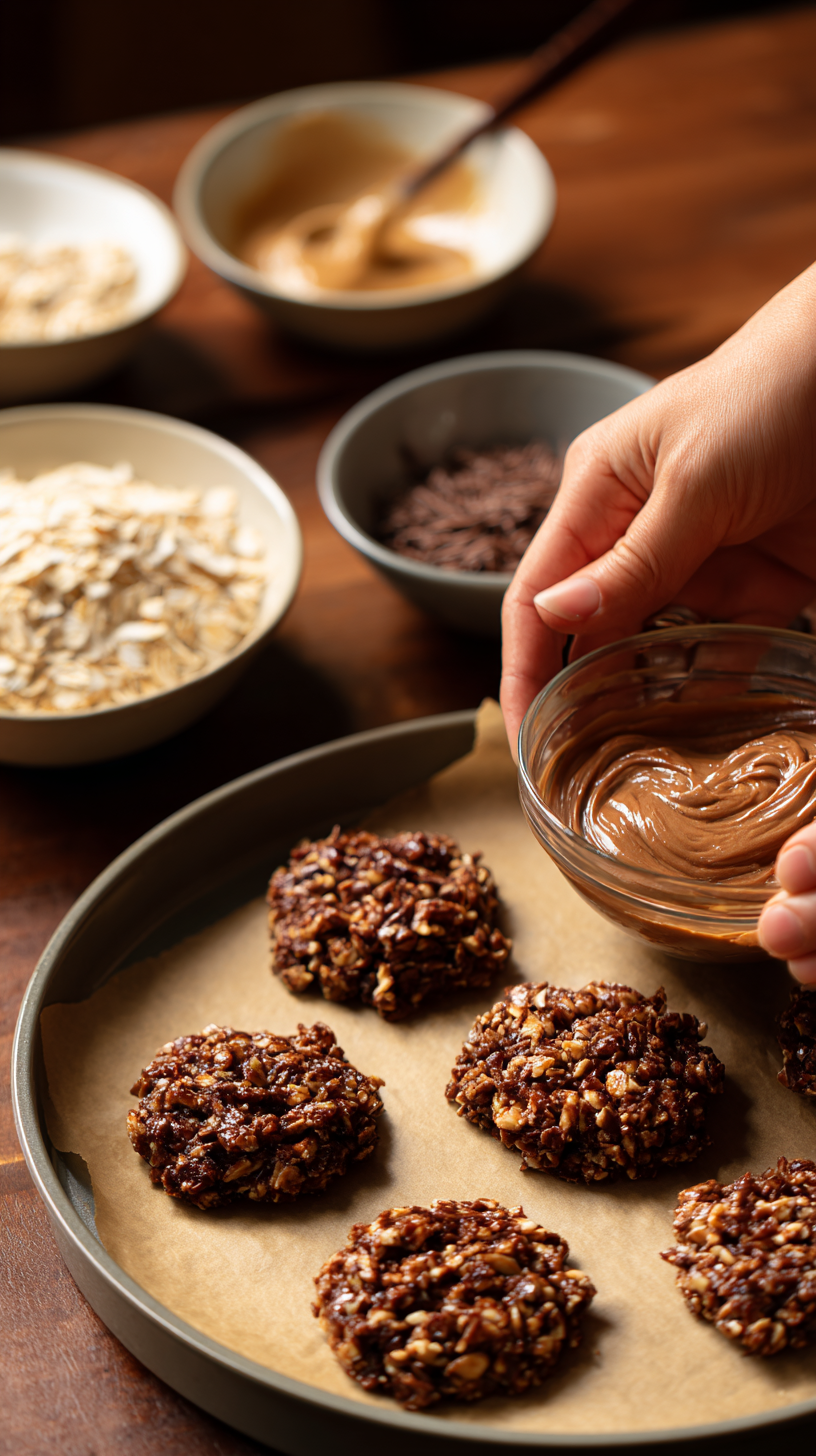Preparing No-Bake Keto Cookies step by step cooking process