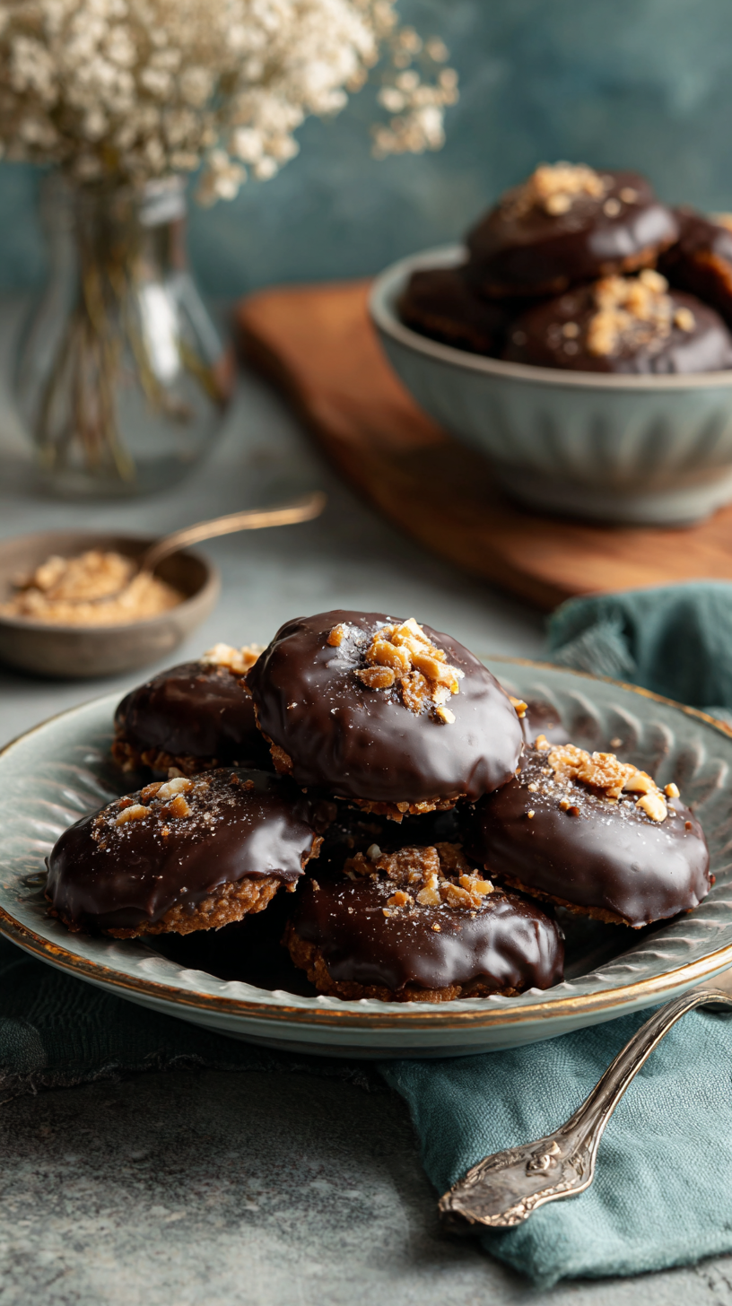 No-Bake Keto Cookies being served on beautiful dinnerware