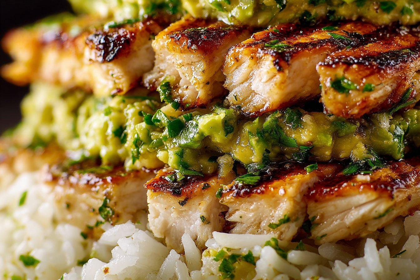 Honey Lime Chicken & Avocado Rice Stack featured