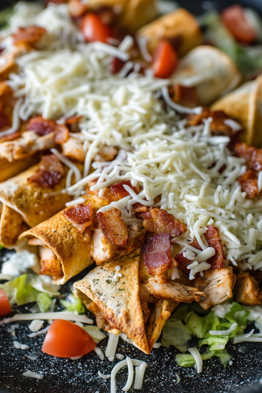 Keto Chicken Bacon Ranch Taquitos instructions process