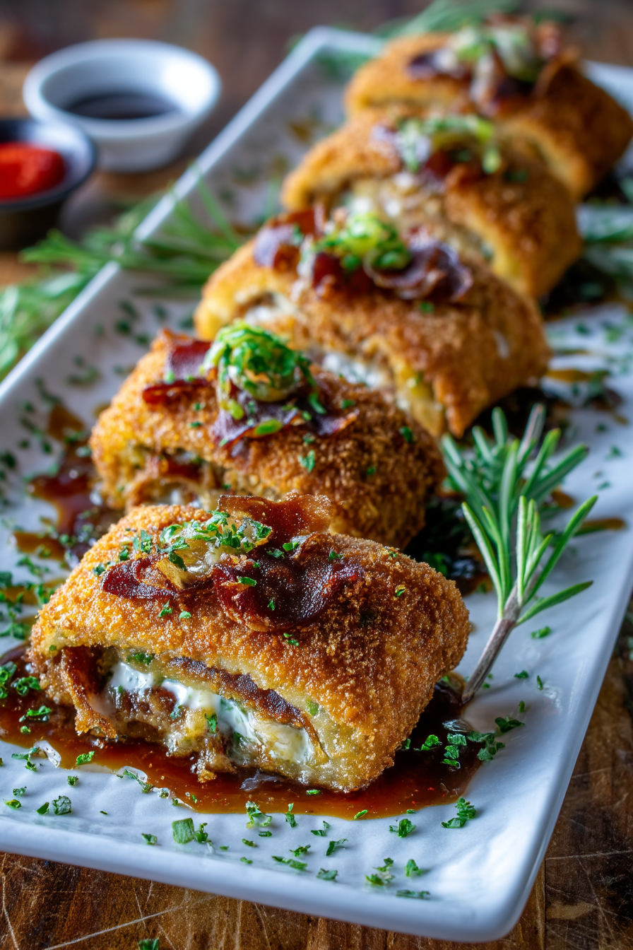 Keto Crispy Reuben Roll-Ups serving