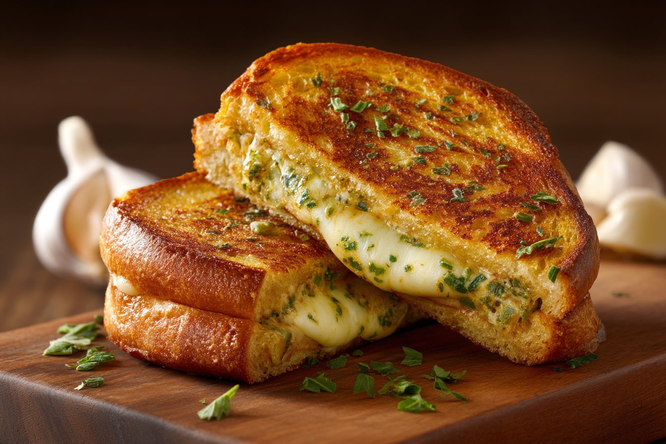 Garlic Bread Grilled Cheese featured